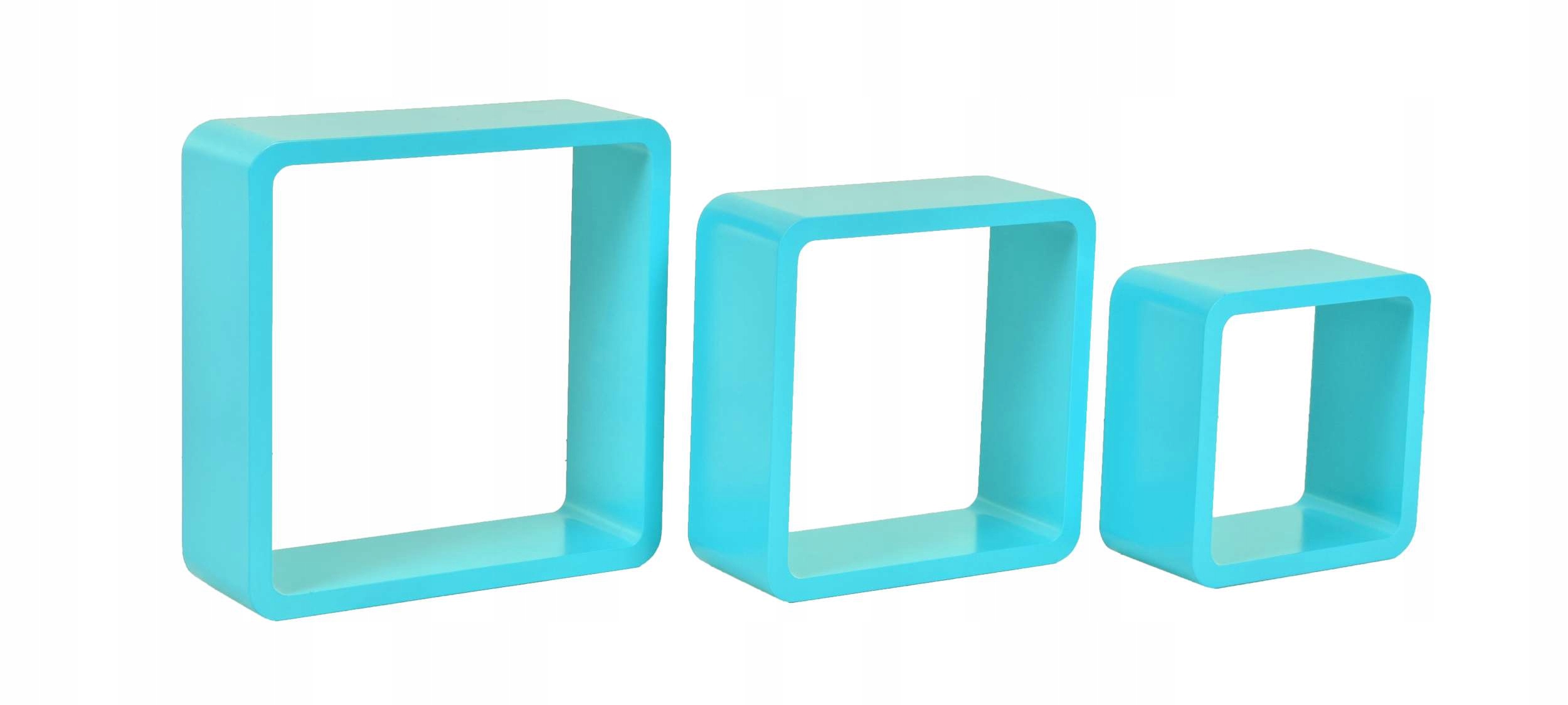 3 półki wiszące Cube Quad - niebieski