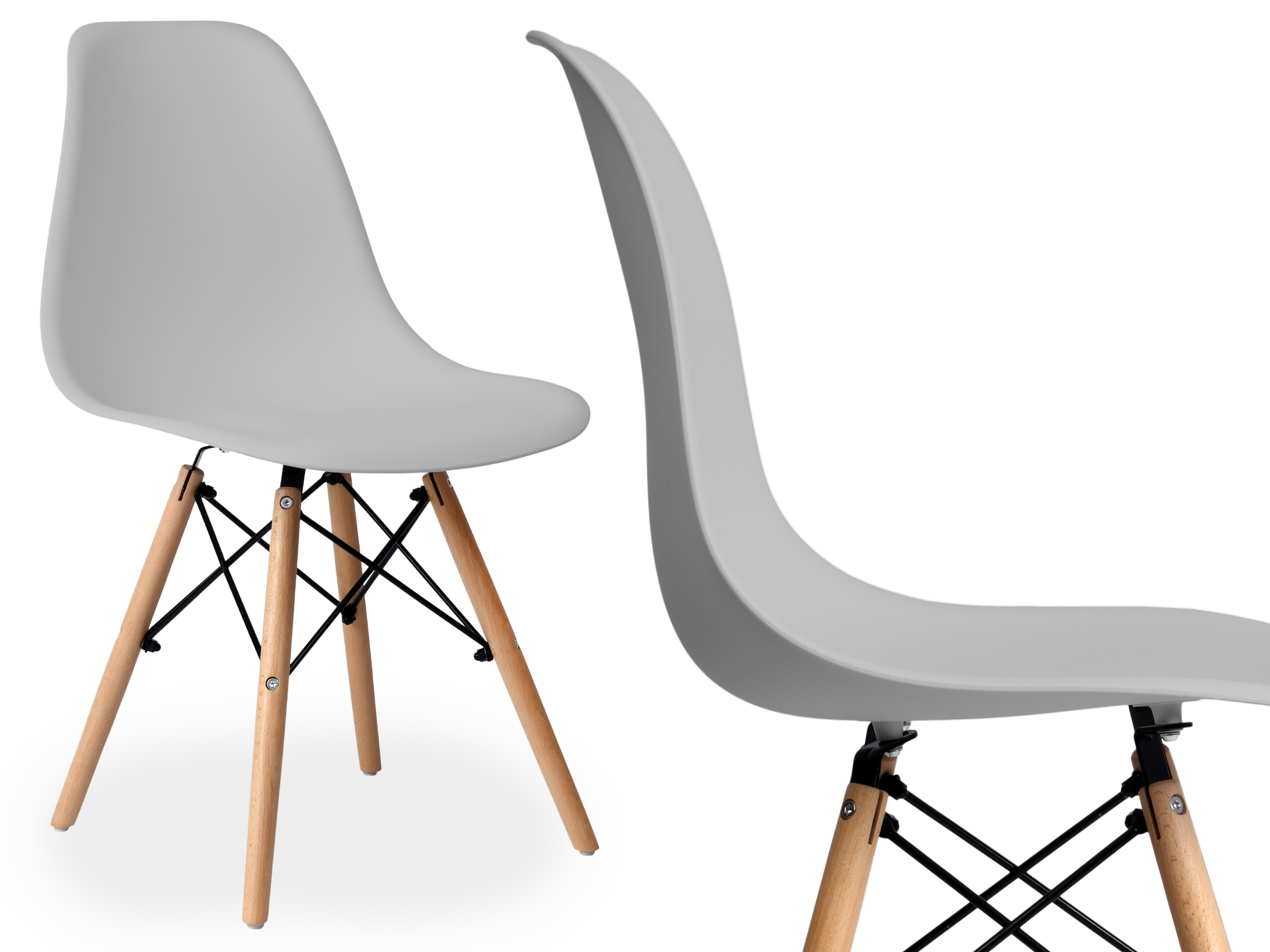 Komplet nowoczesnych krzeseł Paris 4 sztuki szary