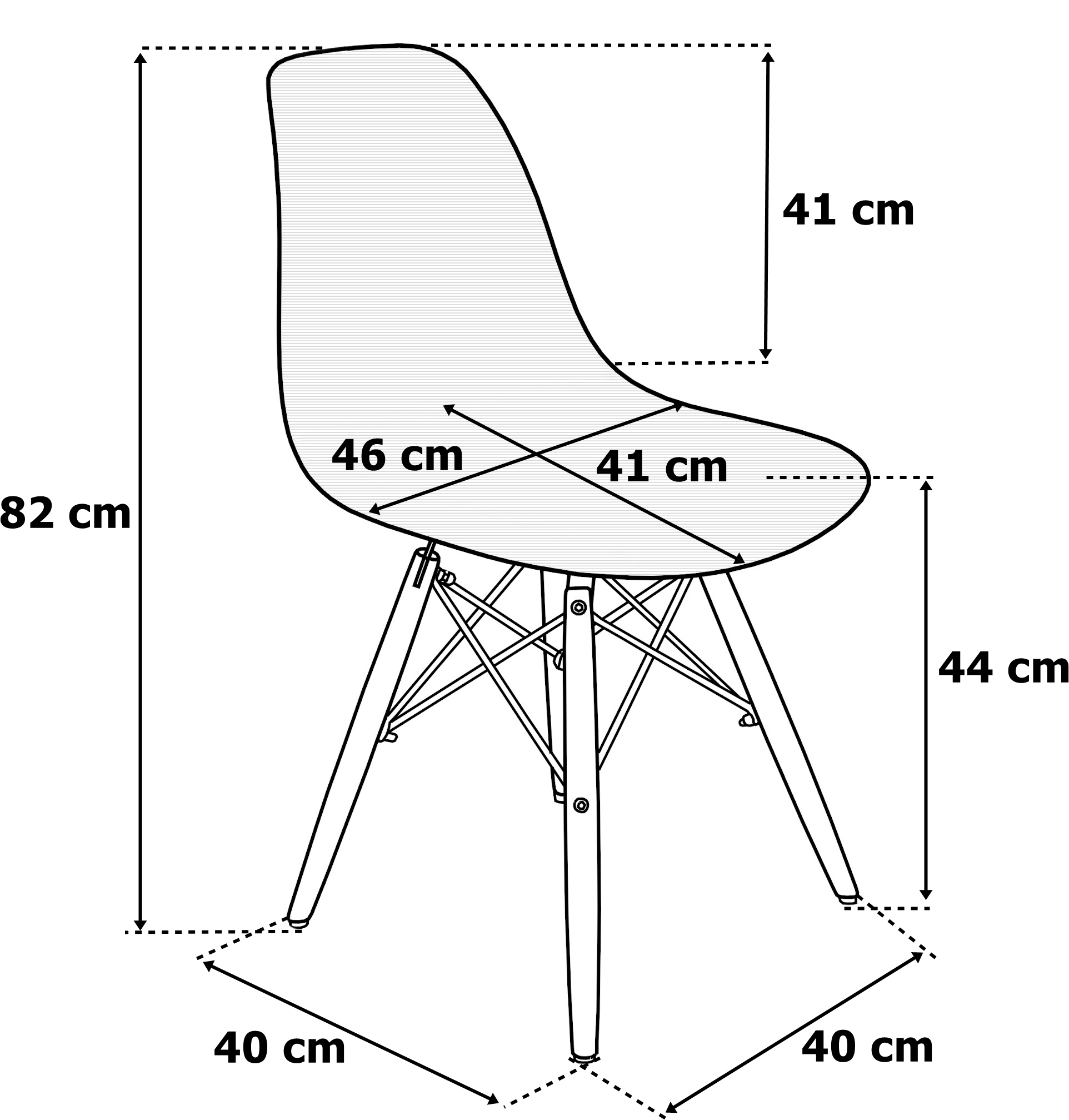 Krzesło loft MILANO BLACK DSW szary wymiary