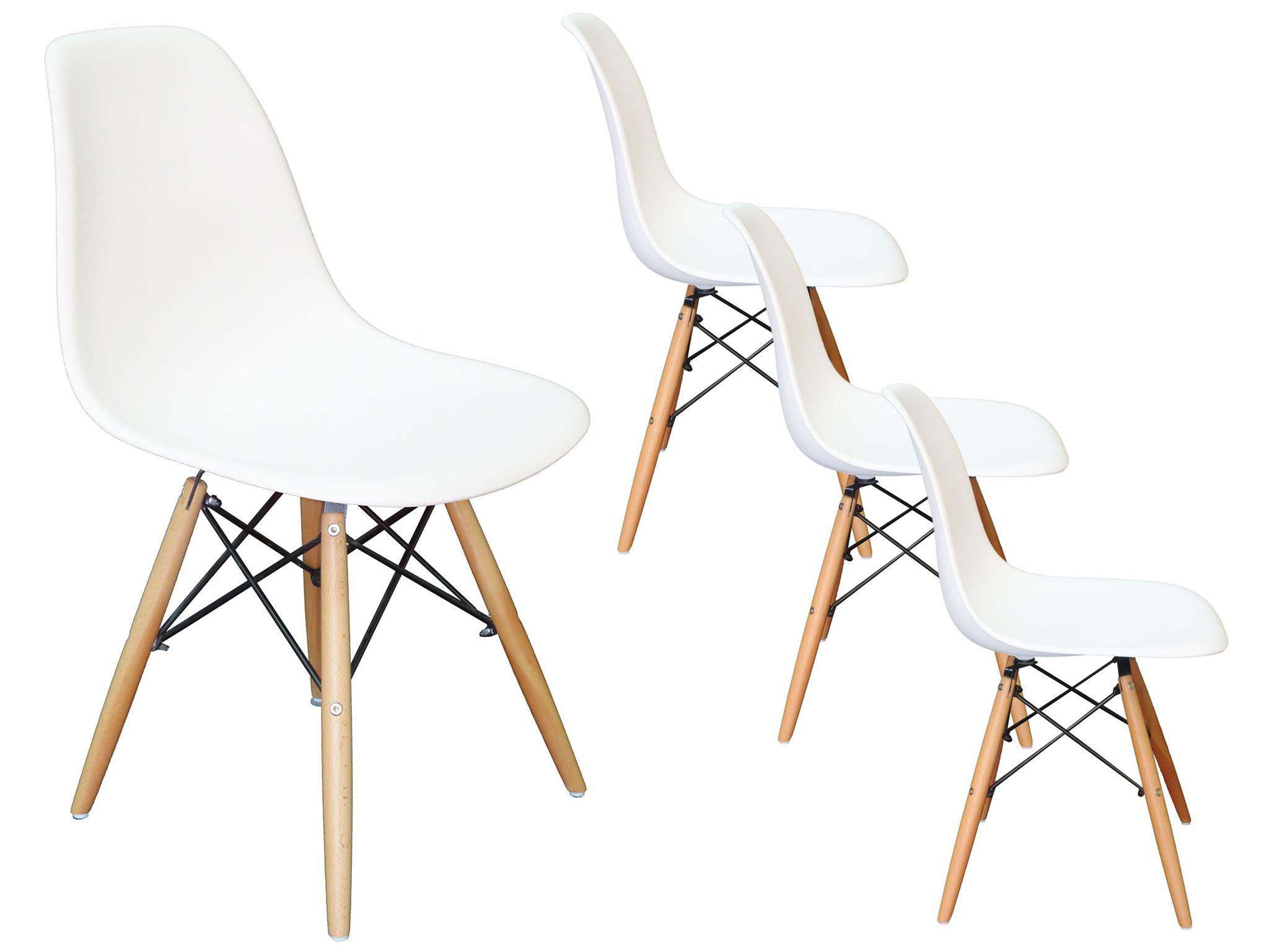 Komplet nowoczesnych krzeseł Paris 4 sztuki biały
