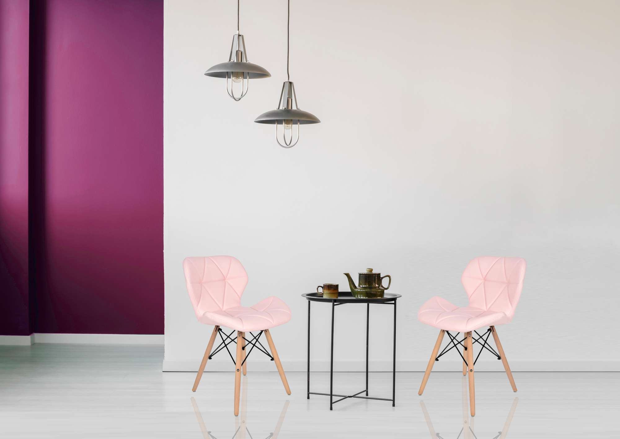 krzeslo nowoczesne muret tapicerowane ekoskora rozowa