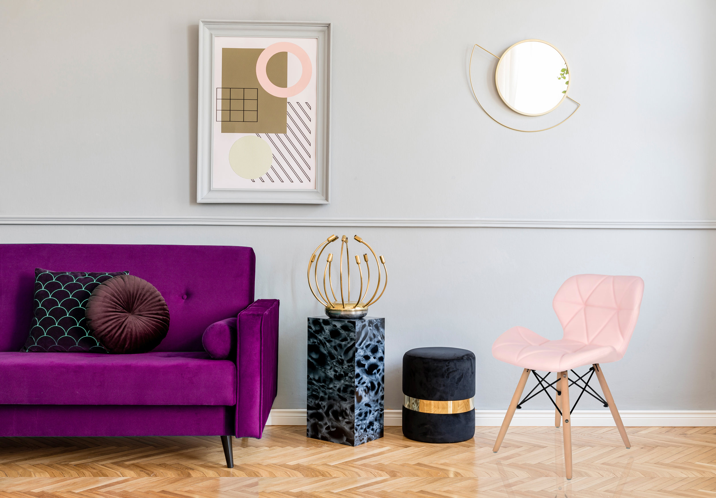 krzeslo nowoczesne muret tapicerowane ekoskora rozowa