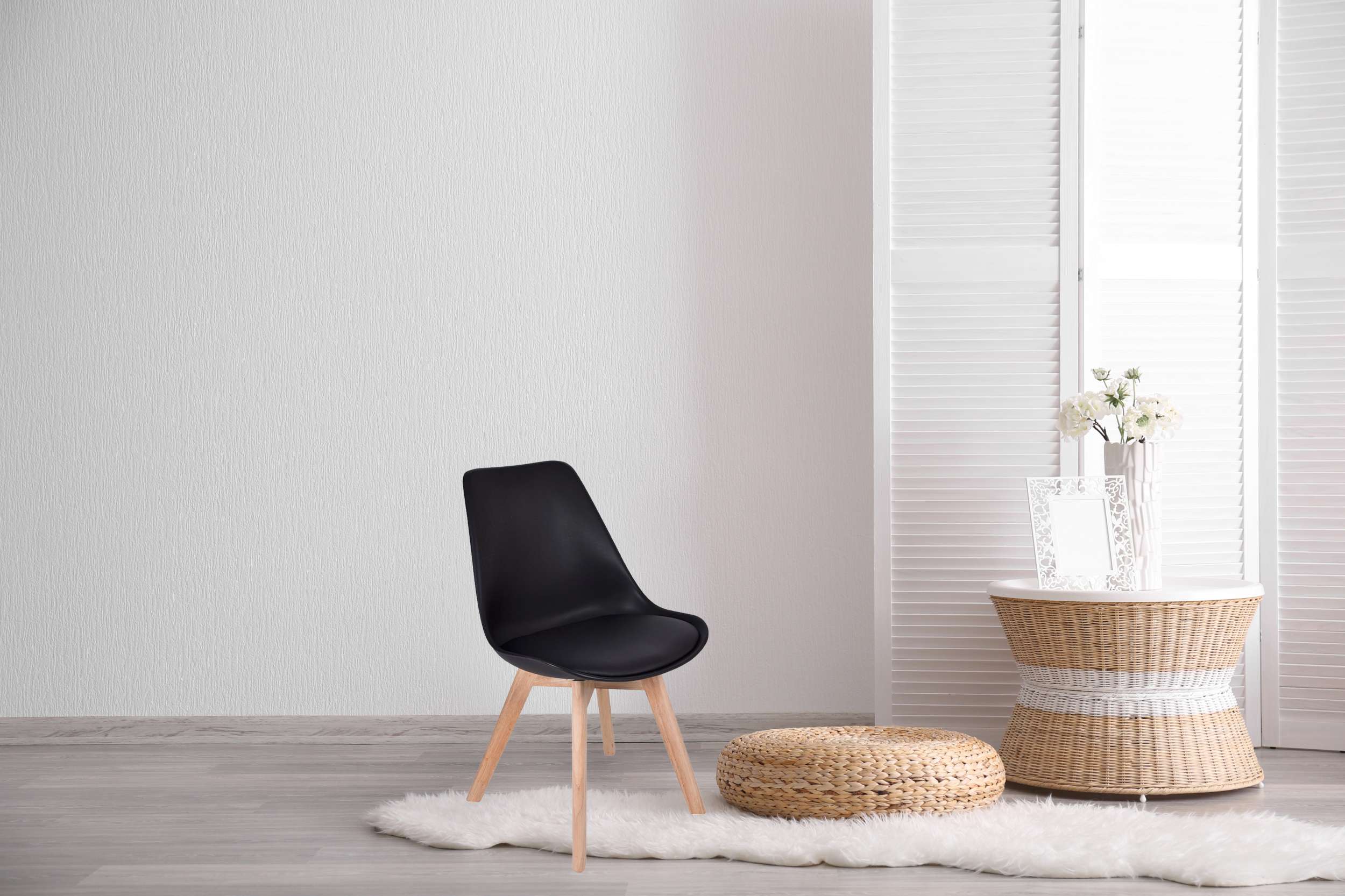 Krzesło tapicerowane Nantes - czarno-czarny