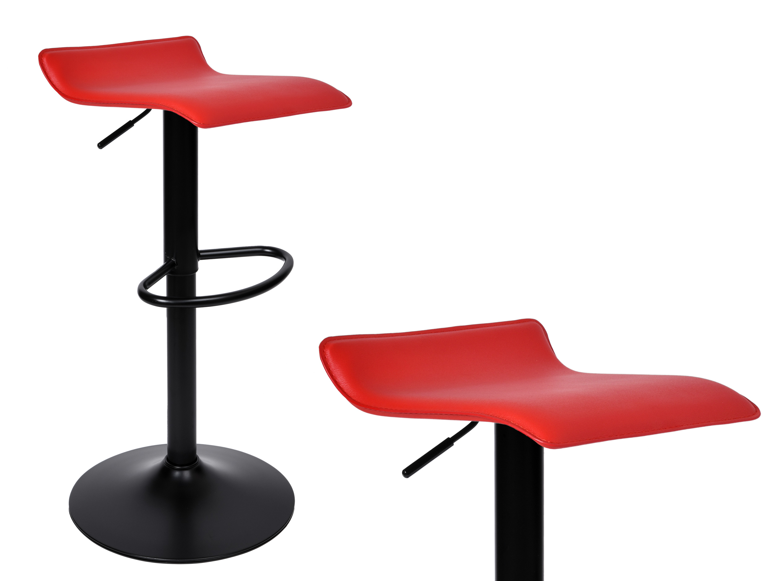 Krzesło barowe PORTI BLACK czerwone