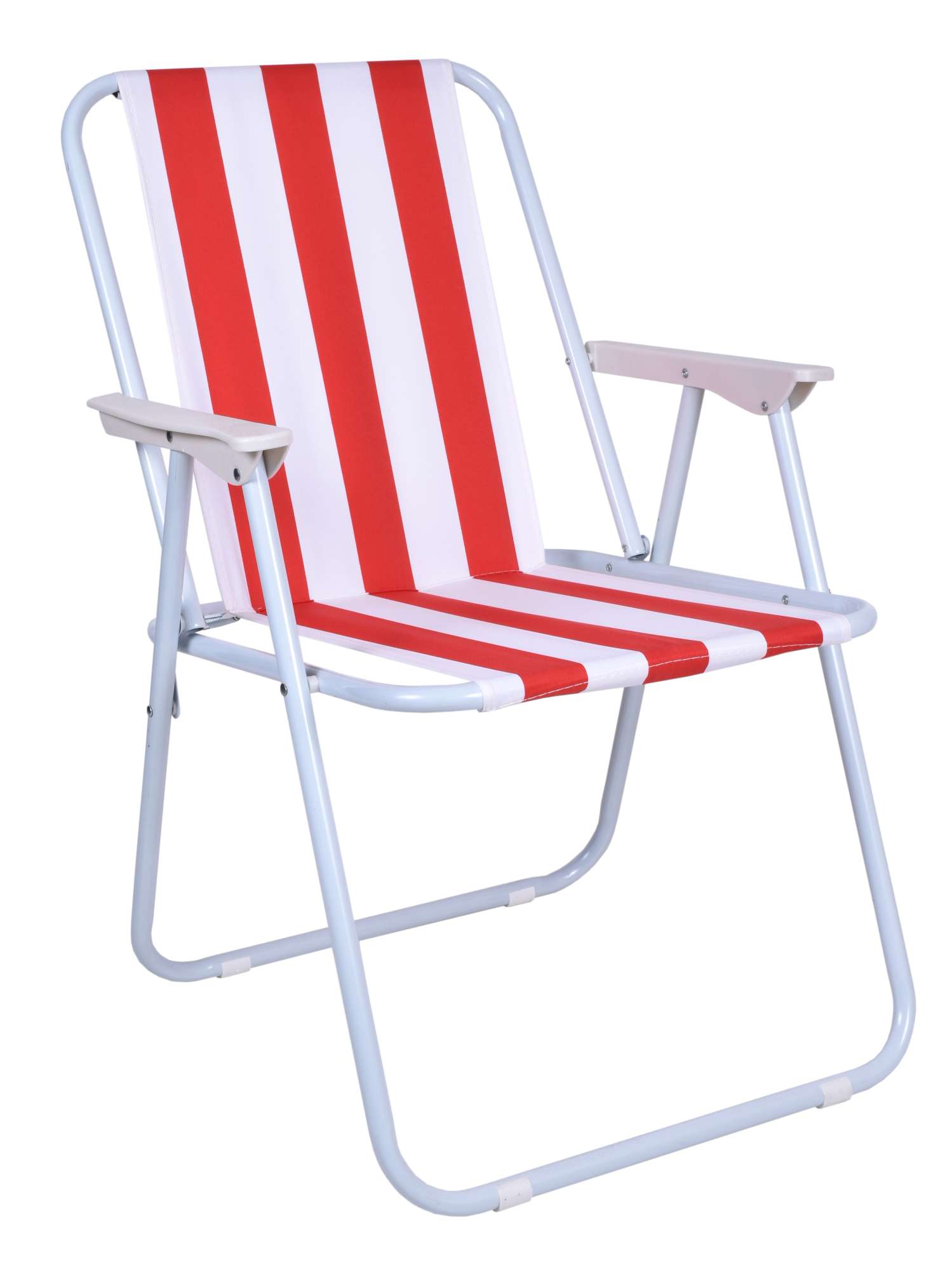 Krzesło turystyczne składane MARINA bialo-czerwone paski