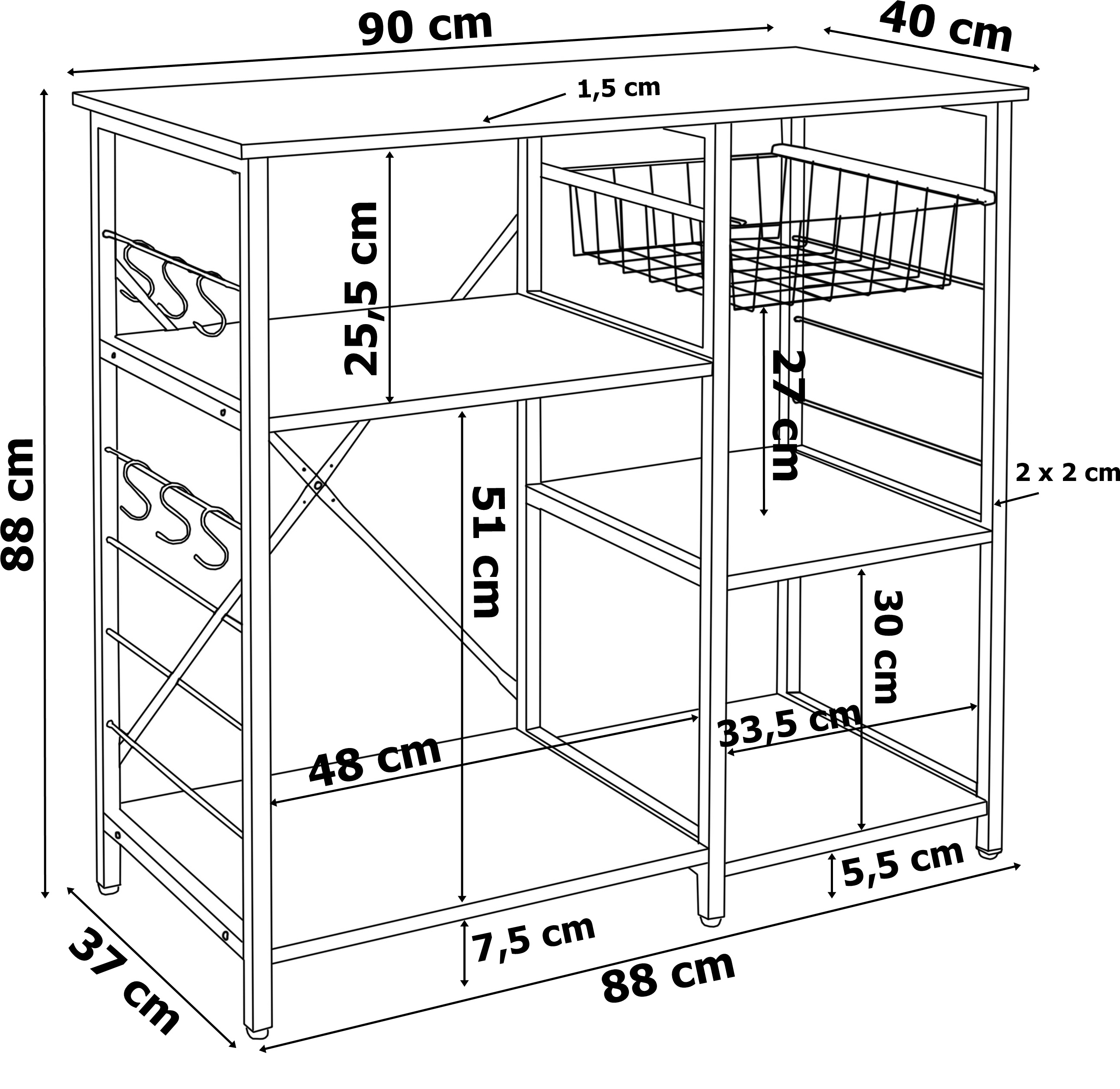 Regał loftowy szafka stojąca CANNOC do pracowni wymiary