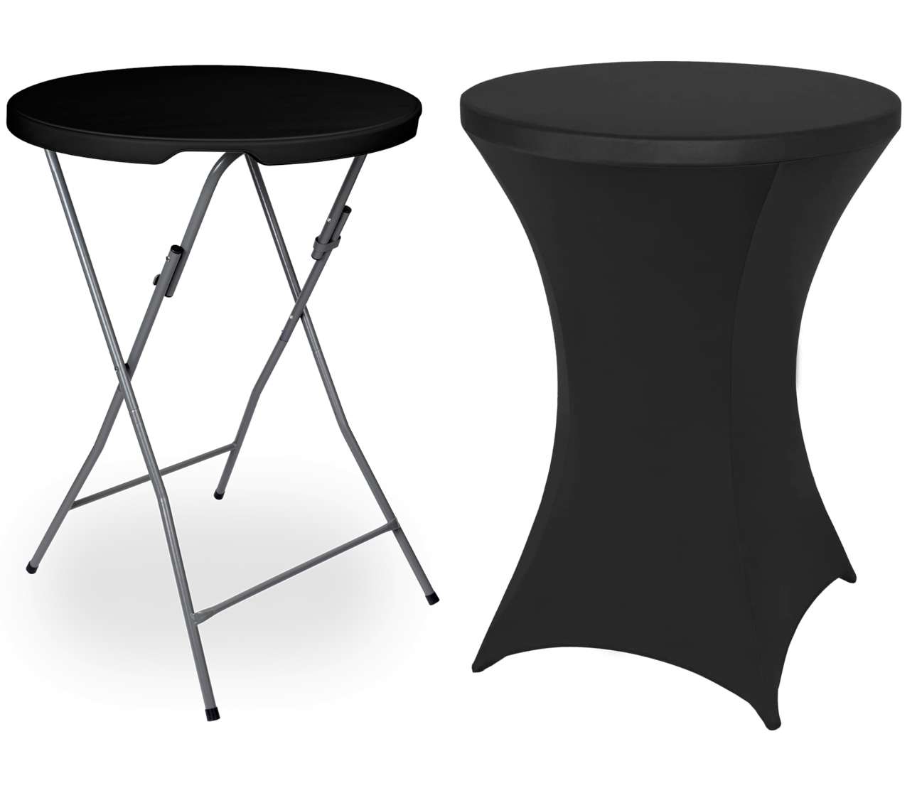 Pokrowiec stolika koktajlowego 80 cm czarny