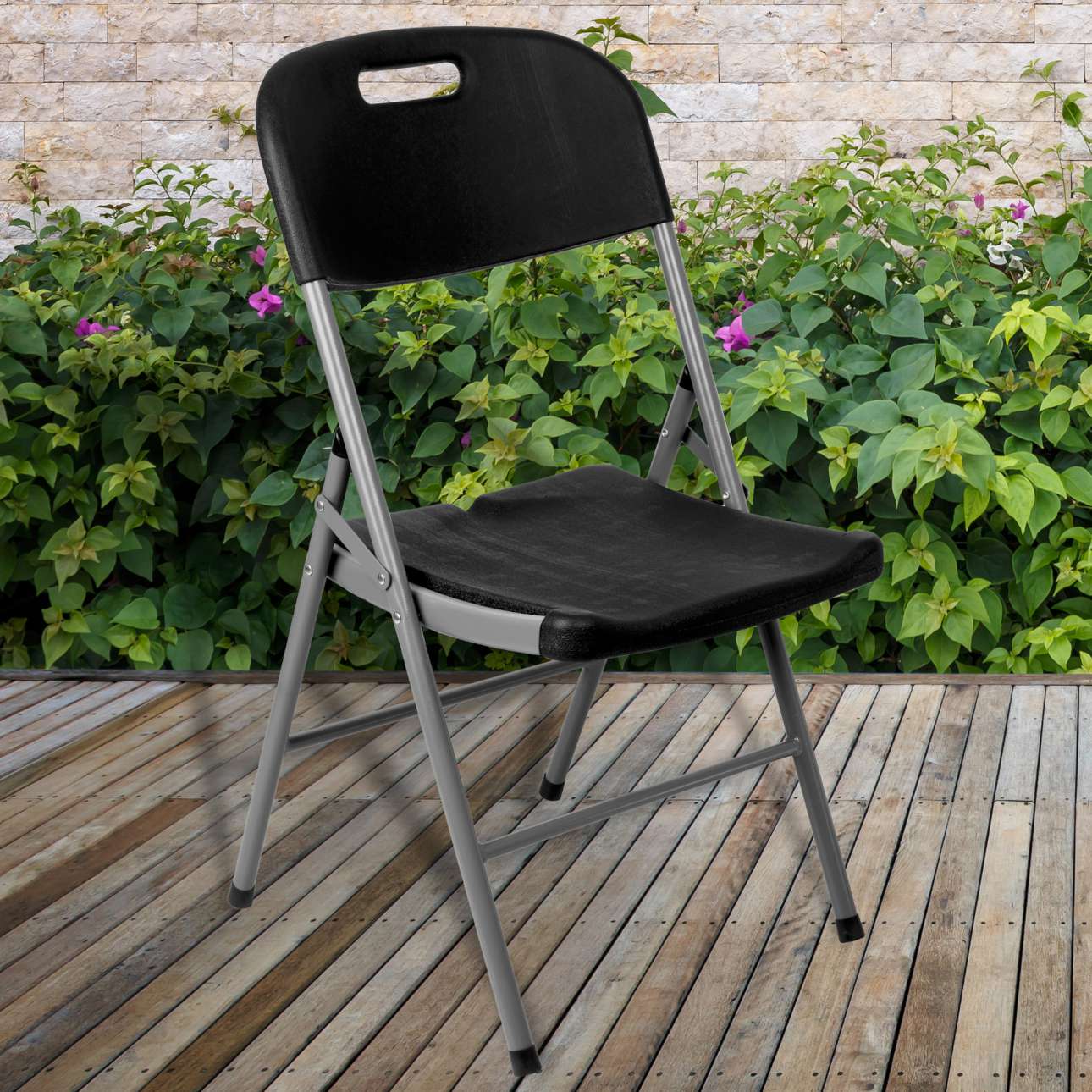 Krzesło cateringowe BLACK składane ogrodowe czarne