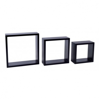 3 półki wiszące Cube Quad - czarny