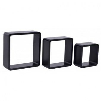 3 półki wiszące Cube -czarny