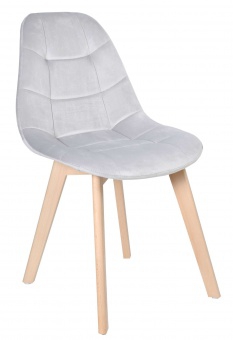 Krzesło tapicerowane AUSTIN VELVET srebrno-szary