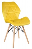 Krzesło tapicerowane RENNES VELVET - żółte