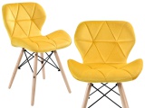 Krzesło tapicerowane MURET VELVET DSW aksamitny żółty