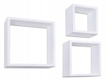 3 półki wiszące Cube Quad - biały