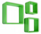 3 półki wiszące Cube - zielony