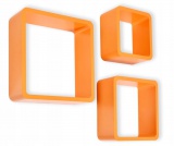 3 półki wiszące Cube - pomarańczowy