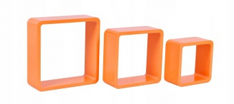 3 półki wiszące Cube - pomarańczowy