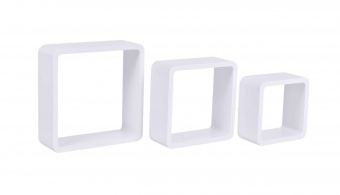 3 półki wiszące Cube - białe