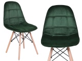 Krzesło tapicerowane DSW Lyon - ciemno-zielony VELVET