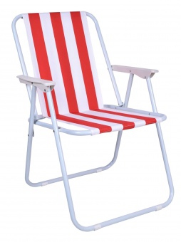 Krzesło turystyczne składane Marina- czerwone paski