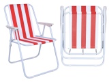 Krzesło turystyczne składane ALAN czerwone paski