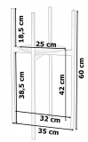 Kwietnik metalowy loftowy czarny TORRE 60 cm