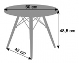 Stolik okrągły Paris 60cm - srebrno-szary