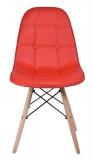 Krzesło tapicerowane DSW Lyon z guzikami - czerwone