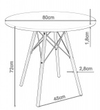 Zestaw mebli PARIS stół i cztery krzesła - biały