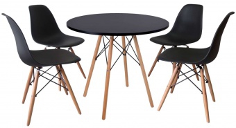 Zestaw mebli PARIS stół i cztery krzesła - czarny