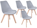 Komplet krzeseł DSW Nantes - 4 sztuki - szary