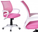Fotel biurowy BIANCO biało-różowy
