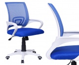 Fotel biurowy BIANCO biało-niebieski