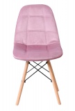 Krzesło tapicerowane DSW Lyon - różowy VELVET