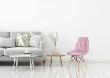 Krzesło tapicerowane DSW Lyon - różowy VELVET