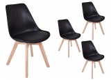 Komplet krzeseł DSW Nantes - 4 sztuki - czarny