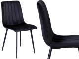 Krzesło tapicerowane Fresno Velvet czarne