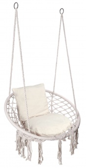 Krzesło huśtawka ogrodowa TOGO kremowe z poduszkami