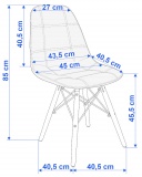Krzesło tapicerowane DSW Lyon - granatowy VELVET