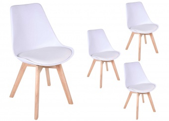 Komplet krzeseł DSW Nantes - 4 sztuki - biały