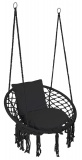 Krzesło huśtawka ogrodowa TOGO czarne z poduszkami