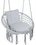 Krzesło huśtawka ogrodowa TOGO szare z poduszkami