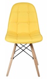 Krzesło tapicerowane DSW Lyon z guzikami - żółte