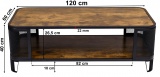 Stolik loftowy kawowy Sargot rustykalny 120 cm