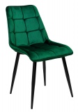 Krzesło tapicerowane ASPEN VELVET ciemnozielone aksamitne