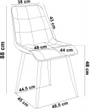 Krzesło welurowe ASPEN VELVET czarne aksamitne