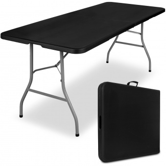 Stół cateringowy FETA BLACK bankietowy składany w walizkę 180 cm czarny 
