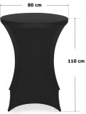 Pokrowiec stolika koktajlowego 80 cm czarny