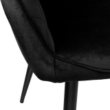 Krzesło welurowe HAVANA VELVET Czarne