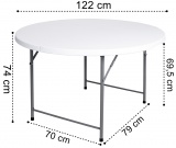 Stół cateringowy BRISTOL bankietowy składany 120 cm biały